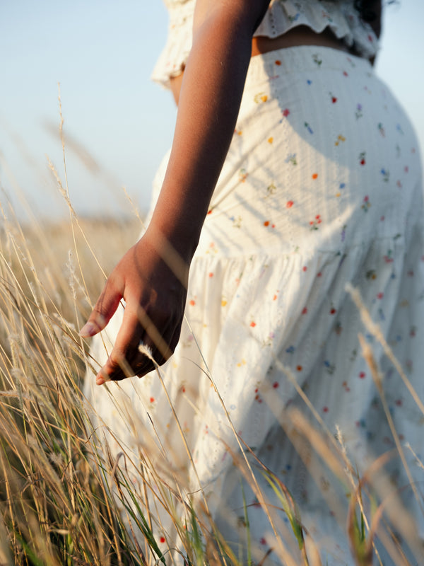 Flowy Tiered Eyelet Skirt