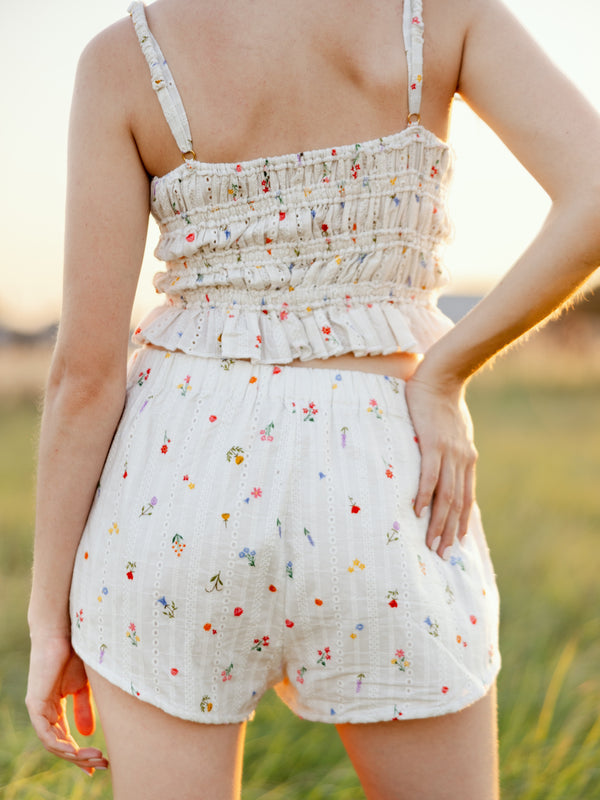 Relaxed Eyelet Short