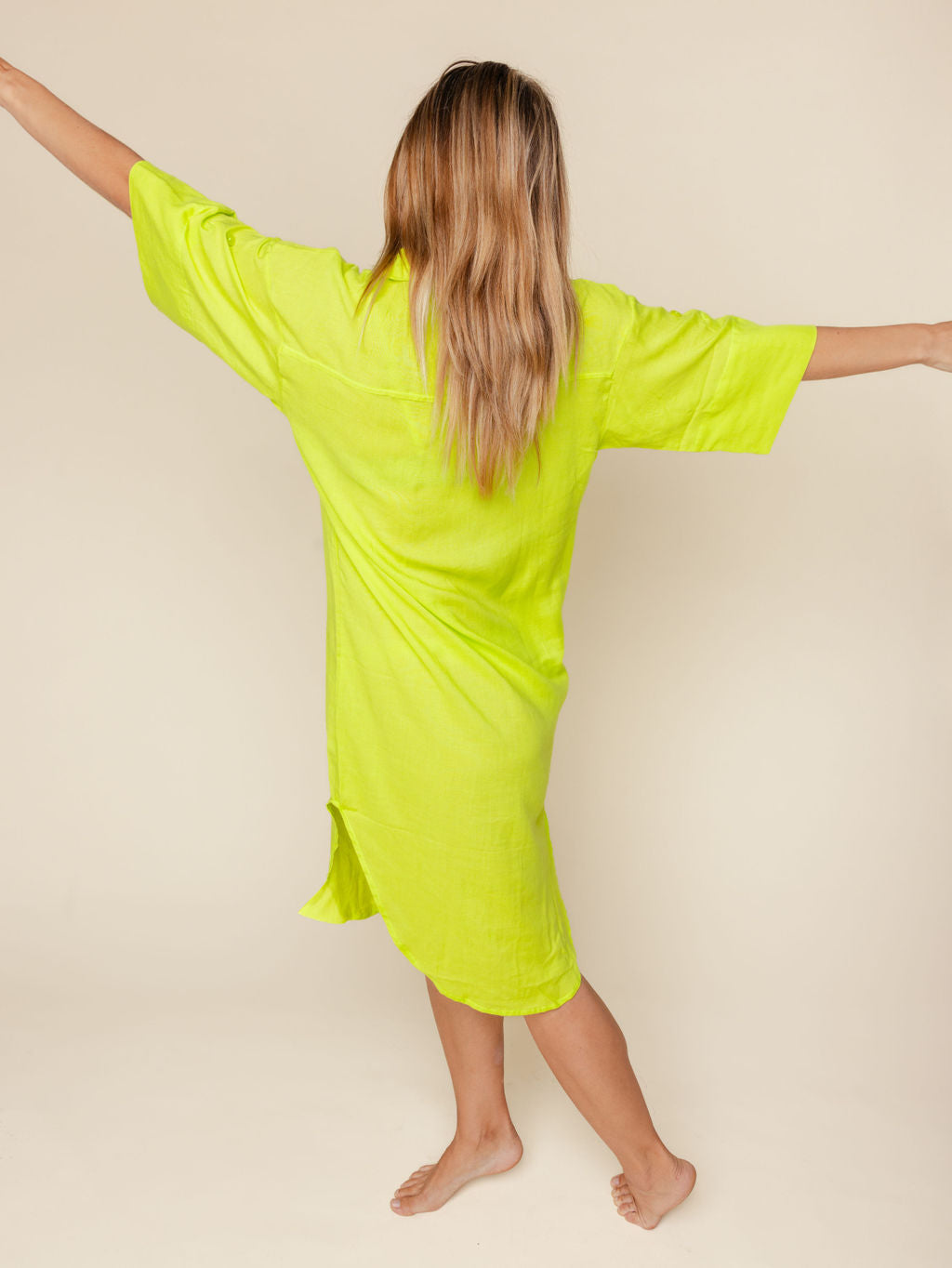 Linen Blend Cover Up Dress