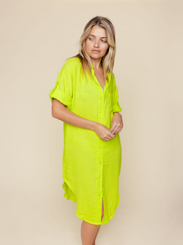 Linen Blend Cover Up Dress